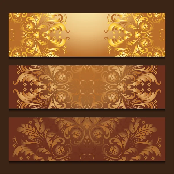 Vector template banners with filigree pattern — Stock Vector