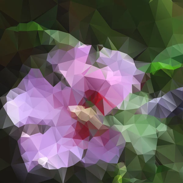 Encaje flor rosa con polígonos para el diseño — Archivo Imágenes Vectoriales