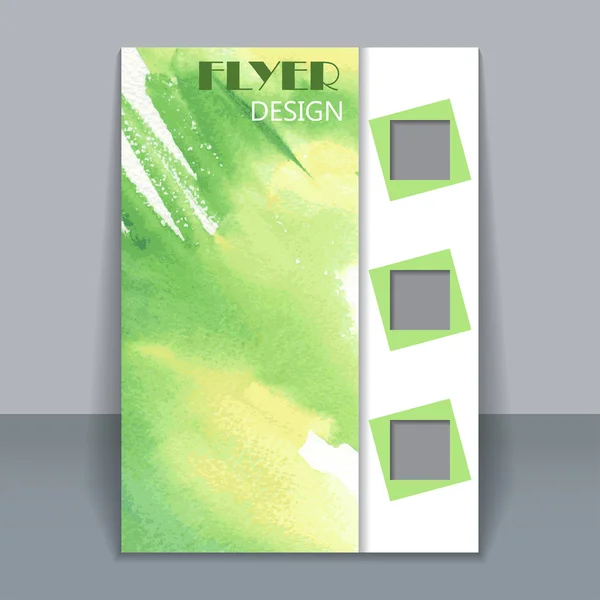 Design de brochura estilo aquarela abstrata — Vetor de Stock