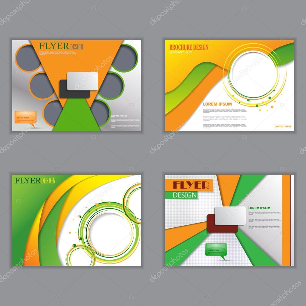 Vector set of horizontal flyers for design