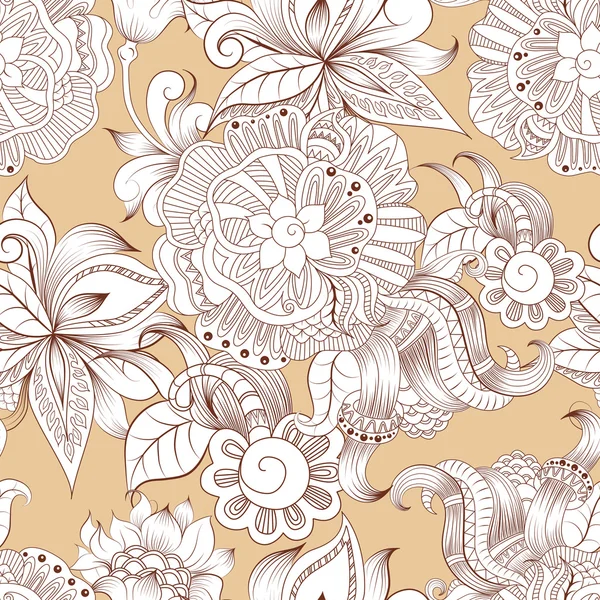 Croquant gribouillis motif floral décoratif — Image vectorielle