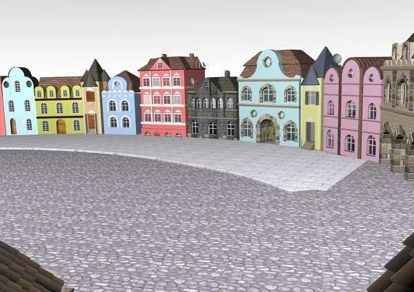Маленькая старая бельгийская городская площадь — стоковое фото