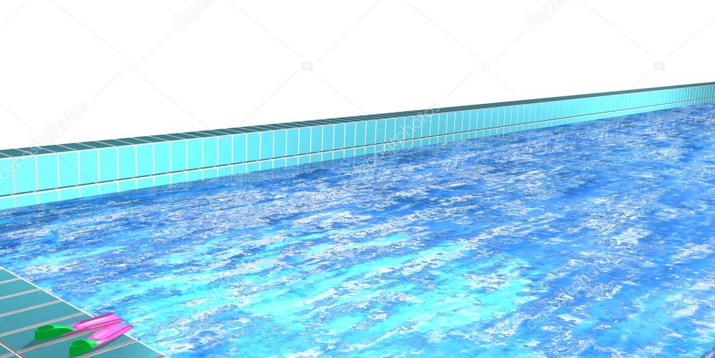 Pool with blue water, empty and inviting