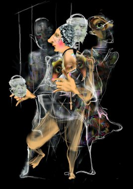 Changing faces and personalities, psychology, split personality, marionettes