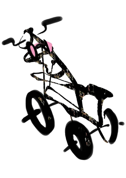 Uma bicicleta infantil, três rodas — Fotografia de Stock