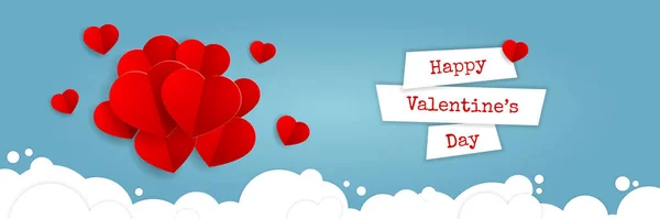 Banner de felicitación de San Valentín de moda para tiendas en línea, redes sociales — Vector de stock