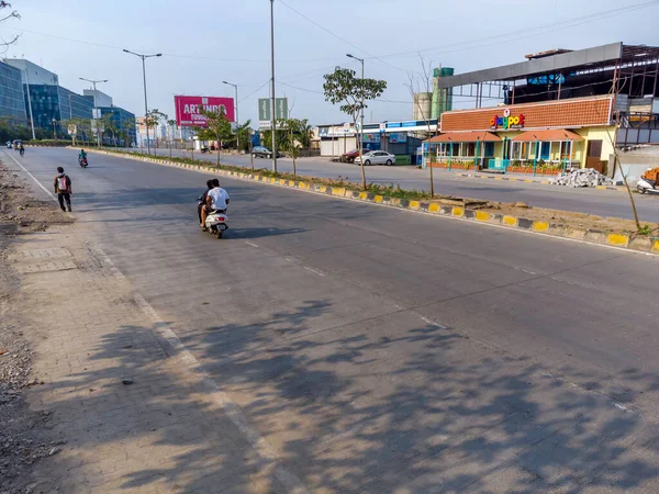 Très Peu Circulation Sur Route Tôt Matin Pendant Lock Comme — Photo