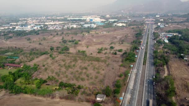 Flygbilder Från Mumbai Pune Expressway Nära Pune India Expressway Kallas — Stockvideo