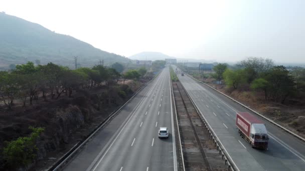 Traffic Mumbai Pune Expressway Pune India Expressway Officially Called Yashvantrao — Stock Video