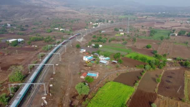 Pune India Yakınlarındaki Shindawane Dizel Bir Lokomotif Tarafından Taşınan Bir — Stok video