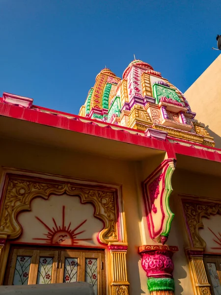 Kleurrijke Tempel Een Tempel Complex Kharadi Pune India — Stockfoto