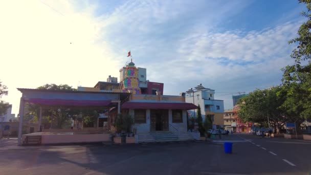 Farbenfroher Tempel Einem Tempelkomplex Kharadi Pune Indien — Stockvideo