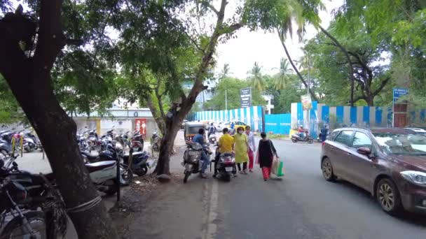 Una Scena Strada Tra Cui Traffico Pune India — Video Stock