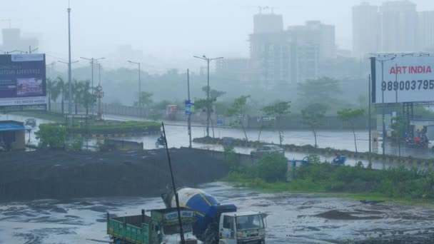 Scène Matinale Dans Localité Kharadi Pendant Saison Mousson Pune India — Video