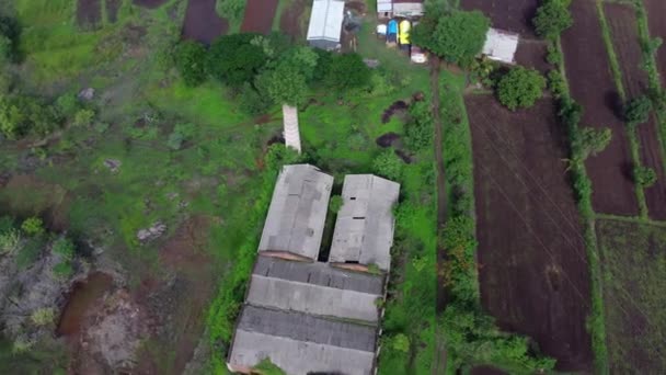Images Aériennes Paysages Ruraux Mousson Bhor Près Pune Inde — Video
