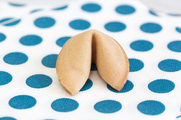 Photo of an isolated fortune cookie