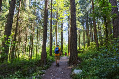 Turist, Riva Şelaleleri 'ne giden Fransisken Yolu' nda yürüyüşe çıkıyor.
