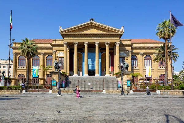 Palermo Itálie Června 2019 Krásný Výhled Teatro Massimo Vittorio Emanuele — Stock fotografie