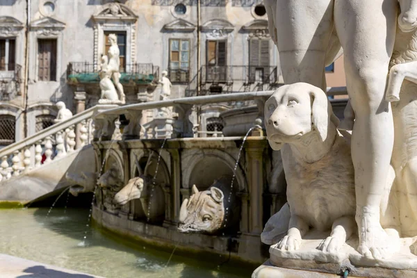 Priveliște Frumoasă Spre Piazza Pretoria Sau Piazza Della Vergogna Palermo — Fotografie, imagine de stoc