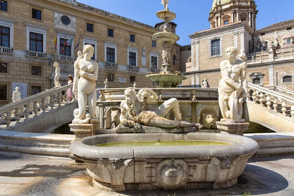 Palermo Daki Piazza Pretoria Nın Piazza Della Vergogna Nın Güzel — Stok fotoğraf