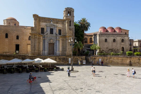 Мбаппе Вид Площадь Беллини Палермо Сицилия Церковь Санта Мария Дель — стоковое фото