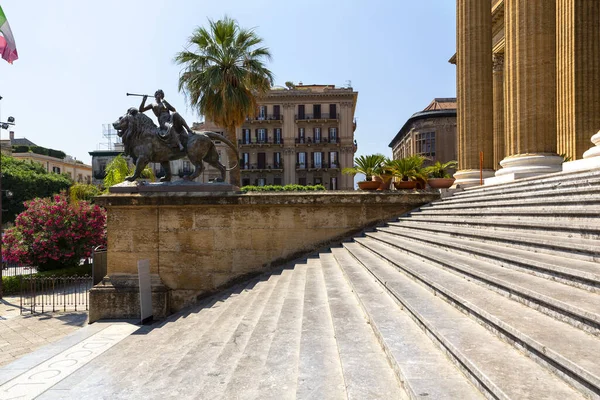 Krásný Výhled Teatro Massimo Vittorio Emanuele Palermu — Stock fotografie