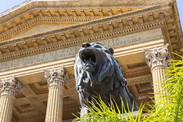 Piękny Widok Teatro Massimo Vittorio Emanuele Palermo — Zdjęcie stockowe