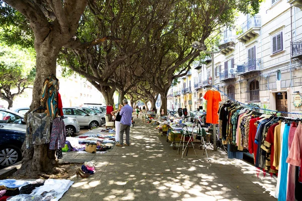 Palermo Sicily Junho 2019 Mercado Capo Palermo Sicília Barracas Mercado — Fotografia de Stock