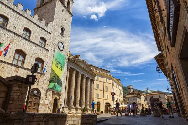 Assisi Italy Unesco World Heritage Temple Minerva Located City Center — Stock Photo, Image