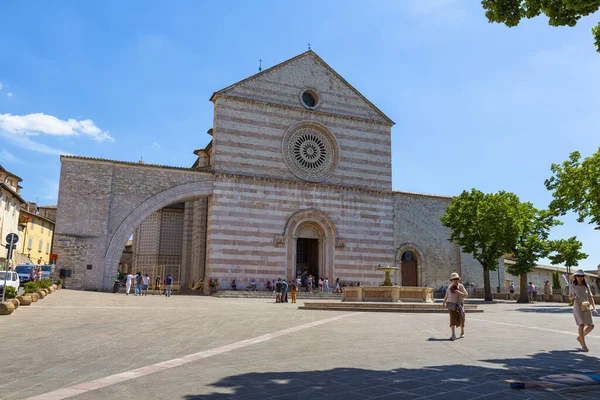 Bazilika Santa Chiara Assisi Externí Pohled Itálie — Stock fotografie