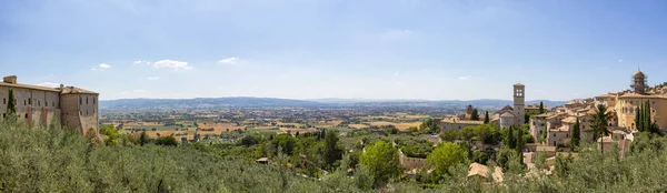 Vue Sur Paysage Depuis Piazza Santa Chiara Assise Avec Église — Photo