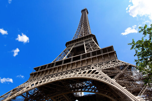 View of the Eiffel tower in Paris. Paris beautiful destinations in Europe