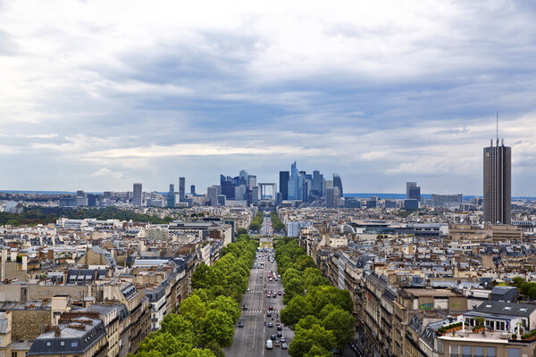 Panoramic view of Paris from the Arc de Triomphe