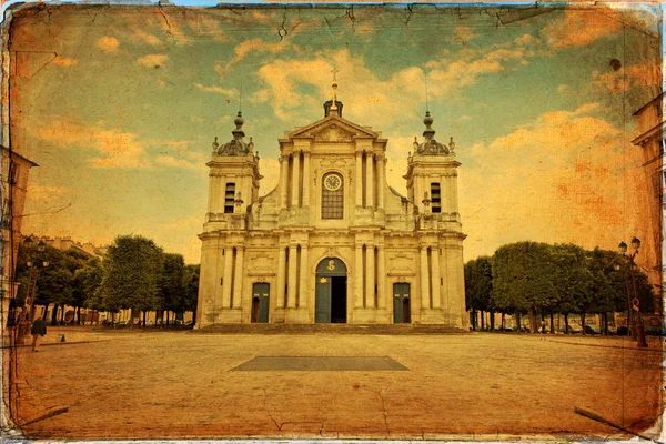 Church of Notre-Dame in Versailles in vintage style — Stock Photo, Image