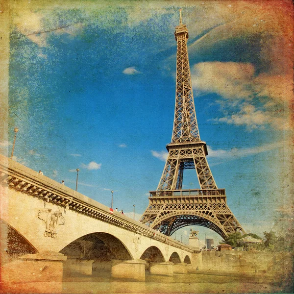 Eiffeltornet i Paris i vintagestil — Stockfoto