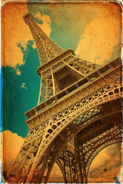 The Eiffel Tower in Paris in vintage style — Stock Photo, Image