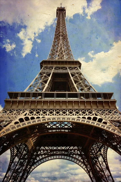 La Torre Eiffel de París en estilo vintage — Foto de Stock