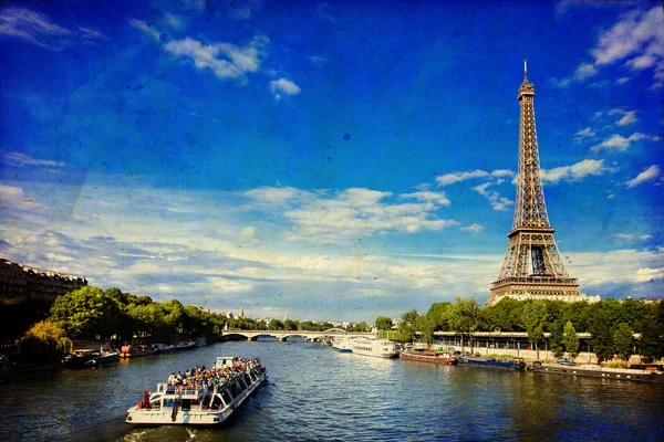A Torre Eiffel em Paris em estilo Vintage — Fotografia de Stock