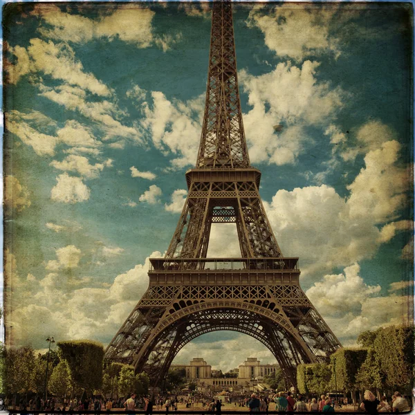 The Eiffel Tower in Paris in vintage style — Stock Photo, Image