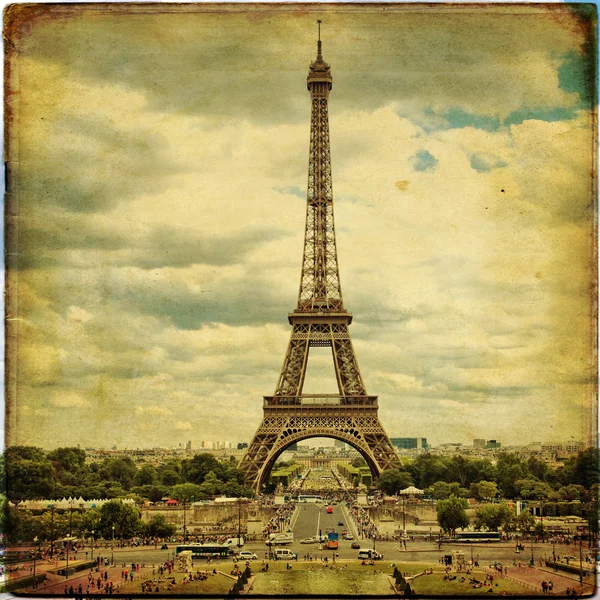 The Eiffel Tower in Paris in vintage style — Stock Photo, Image