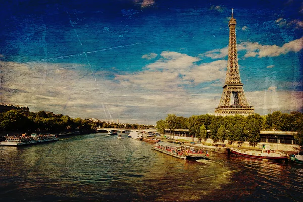 A Torre Eiffel em Paris em estilo Vintage — Fotografia de Stock