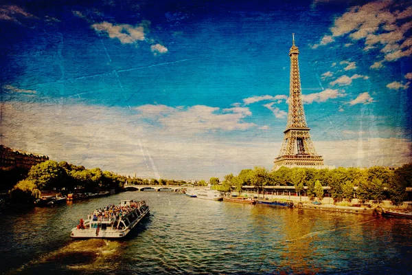 The Eiffel Tower in Paris in vintage style — Stock Photo, Image