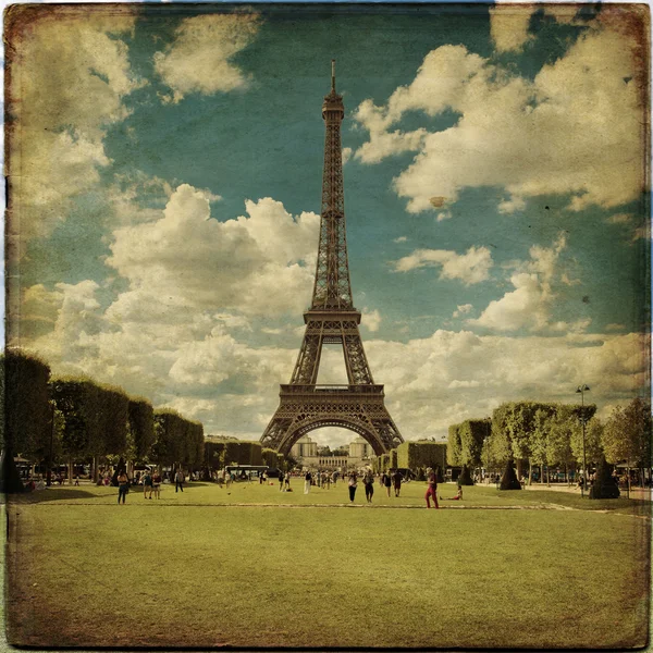 The Eiffel Tower in Paris in vintage style — Stock Photo, Image