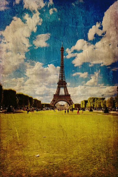The Eiffel Tower in Paris in vintage style — Stock Photo, Image