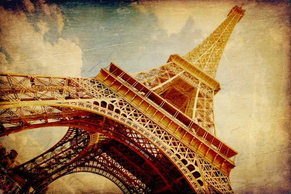 The Eiffel Tower in Paris in vintage style Stock Photo