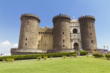 The medieval castle of Maschio Angioino or Castel Nuovo in Naple clipart