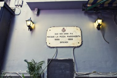 Here was born the famous pizza margherita, Naples clipart