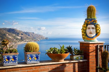  kıyı şeridi taormina, Sicilya, İtalya