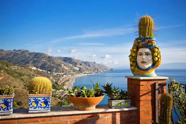 Litoral Taormina, Sicília, Itália — Fotografia de Stock