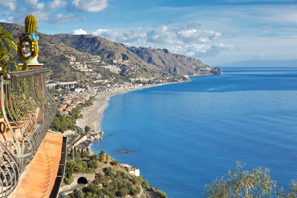 Wybrzeże Taorminy, Sycylia, Włochy — Zdjęcie stockowe